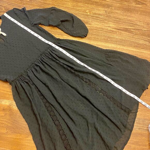 Matilda Jane Nostalgia Charlie Swiss Dot Black Dress Small Boho Whimsigoth - Picture 4 of 13